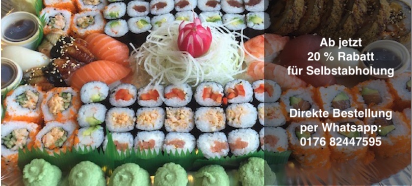 Sushi-Platte-Werbung
